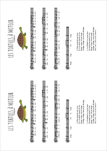Les tortues à moteur Partition gratuite